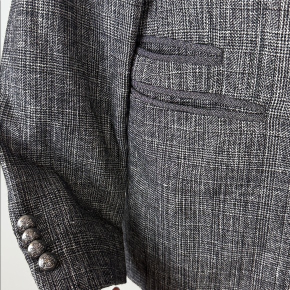 John Varvatos Charcoal Textured Blazer Size 34 - Picture 4 of 12